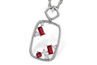 G283-87862: NECKLACE .33 TW RUBY .44 TGW