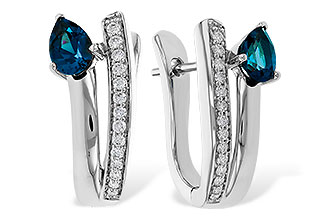 G283-88798: EARR .88 LONDON BLUE TOPAZ 1.08 TGW (6x4MM LBT)