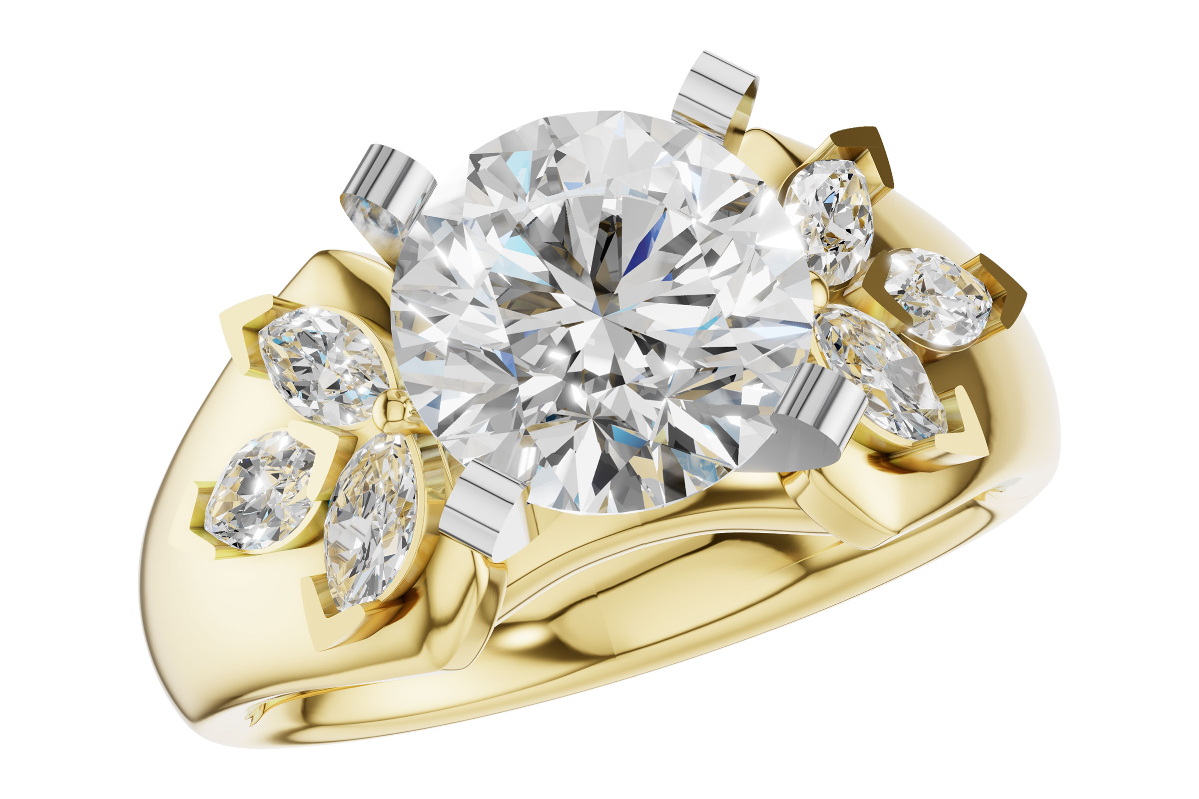 G284-74207: LDS SEMI DIA RG .38 TW MARQUISE DIAS