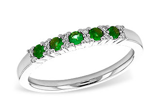 H282-98798: LDS WED RG .20 EMERALD .27 TGW