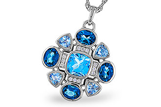 H283-85098: NECKLACE 3.19 TW BLUE TOPAZ 3.25 TGW