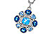 H283-85098: NECKLACE 3.19 TW BLUE TOPAZ 3.25 TGW