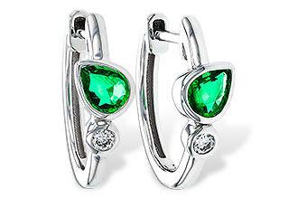 H283-86998: EARRINGS .38 TW EMERALD .44 TGW