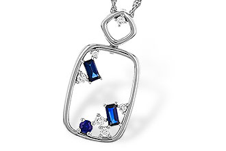 H283-87862: NECKLACE .35 TW SAPPHIRE .46 TGW