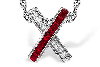 H283-90571: NECKLACE .53 TW RUBY .70 TGW