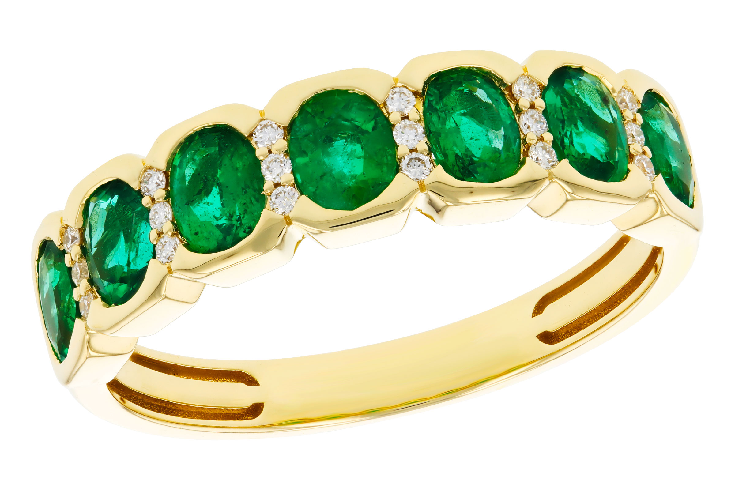 H284-75171: LDS WED RG 1.15 TW EMERALD 1.22 TGW