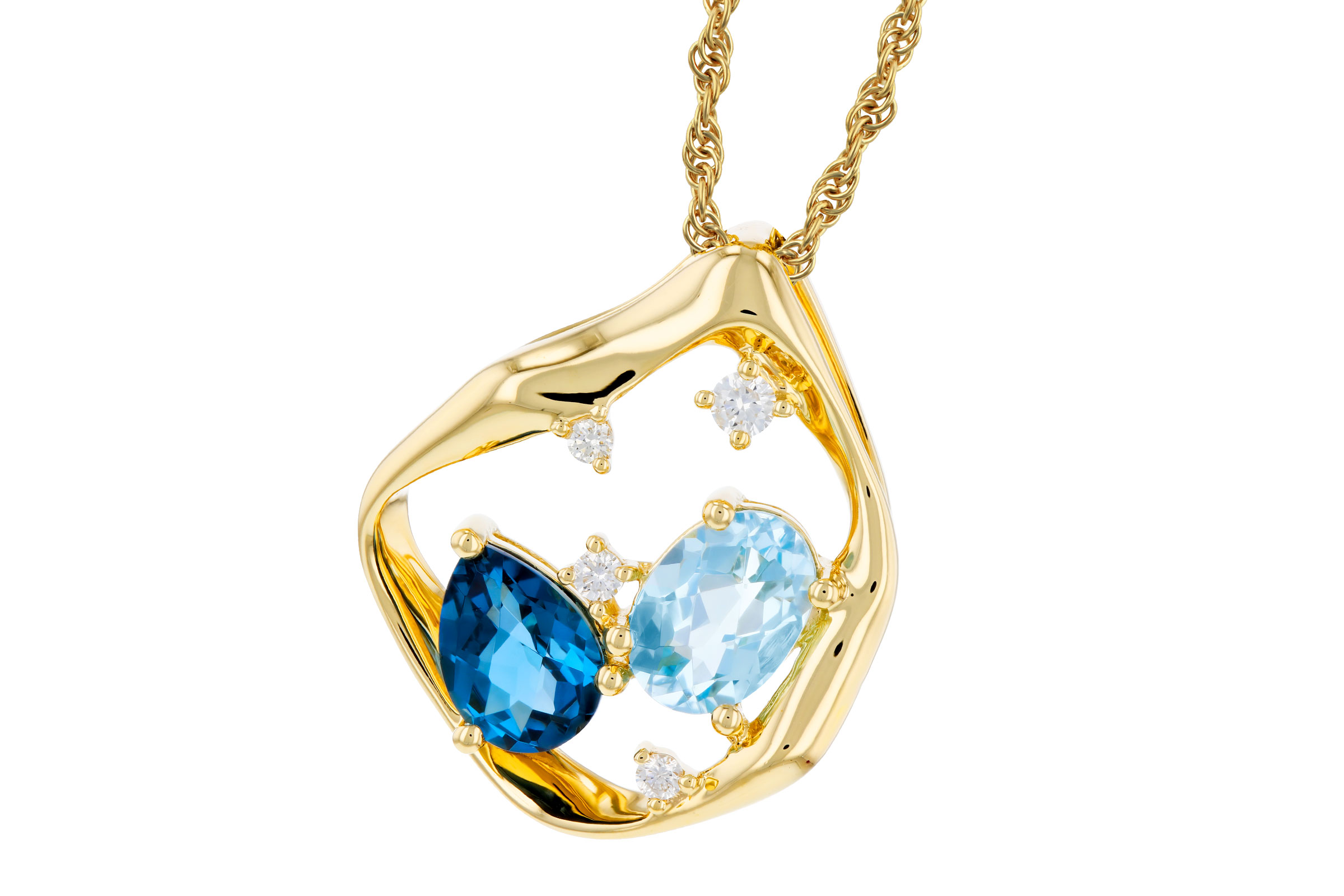 H284-76016: NECKLACE 1.60 TW BLUE TOPAZ 1.67 TGW (7x5MM BT)