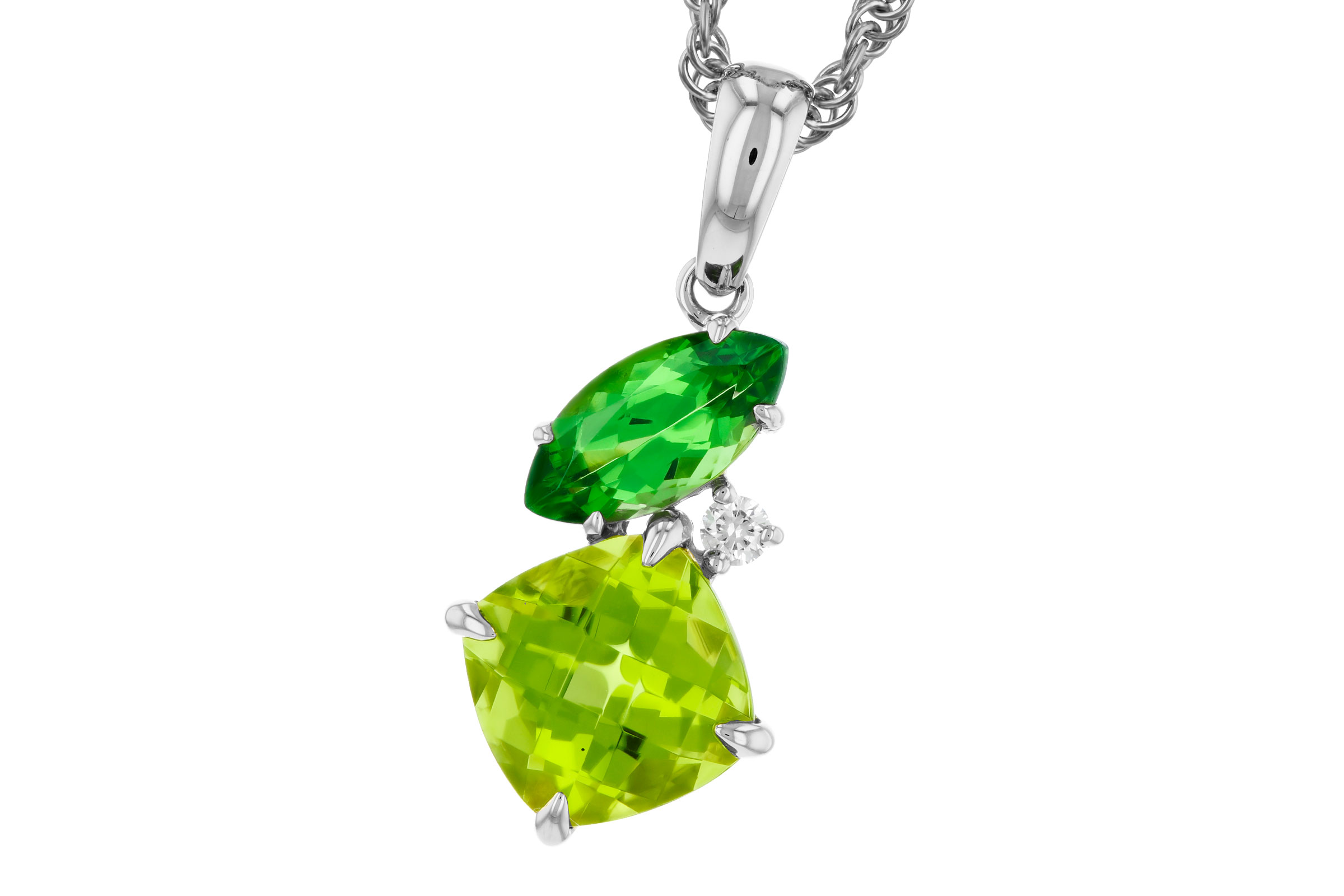 H284-76025: NECKLACE 1.97 TW SEMI-PREC (PER,TSAV) 2.00 TGW