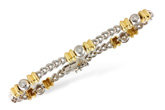 K009-28780: BRACELET WG LINKS & YG BARS .45 TW