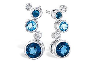K282-06989: EARR 2.27 BLUE TOPAZ 2.40 TGW