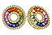 K283-85125: EARRINGS 2.10 MULTI-COLOR SAPP 2.37 TGW