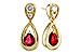 K283-85134: EARRINGS .40 RUBY .52 TGW (4x3 RUBY)