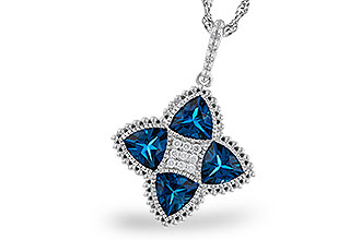 K283-86925: NECKLACE 2.79 LONDON BLUE TOPAZ 2.85 TGW