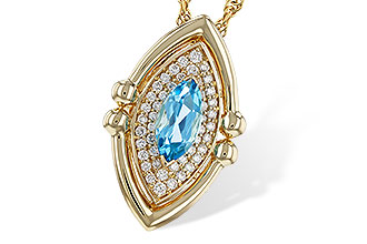 K283-90571: NECKLACE .54 BLUE TOPAZ .70 TGW (8x4MM BT)