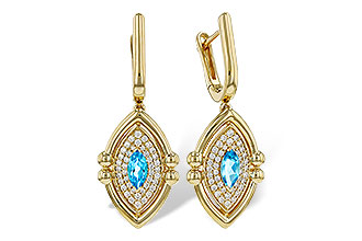 K284-73325: EARRINGS .50 TW BLUE TOPAZ .78 TGW (6x3MM BT)