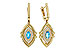 K284-73325: EARRINGS .50 TW BLUE TOPAZ .78 TGW (6x3MM BT)