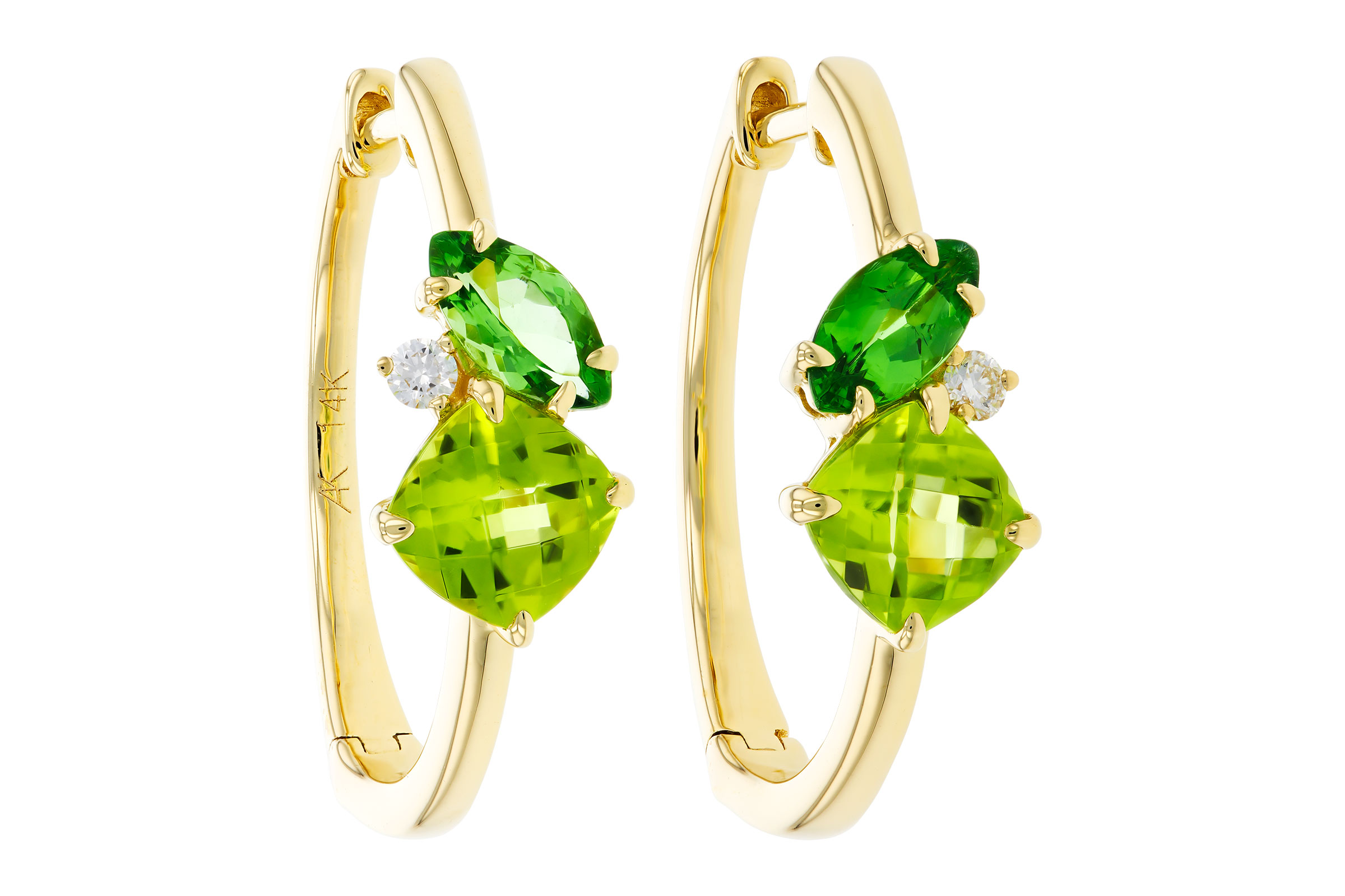 K284-75107: EARRINGS 1.69 TW SEMI-PREC (PER,TSAV) 1.73 TGW