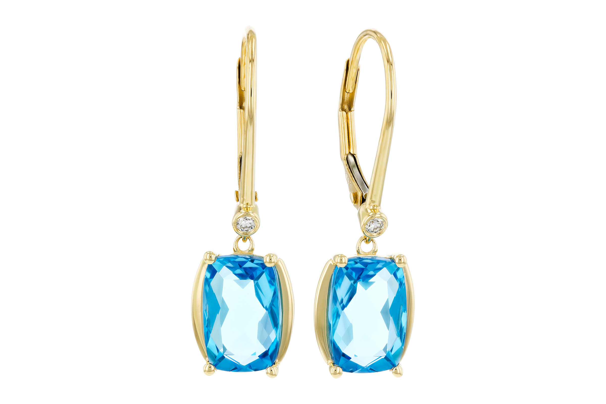 K284-75116: EARRINGS 3.82 TW BLUE TOPAZ 3.85 TGW (9x6MM BT)