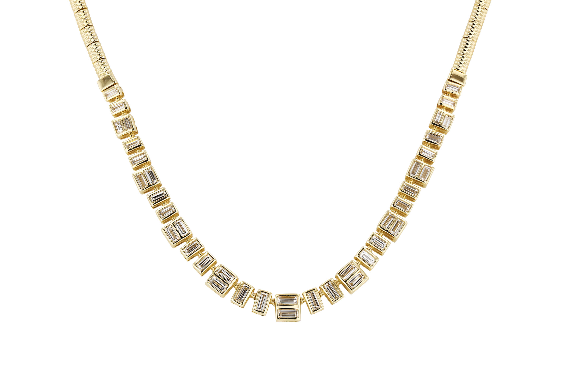 K284-75134: NECKLACE 1.80 TW BAGUETTES (17")