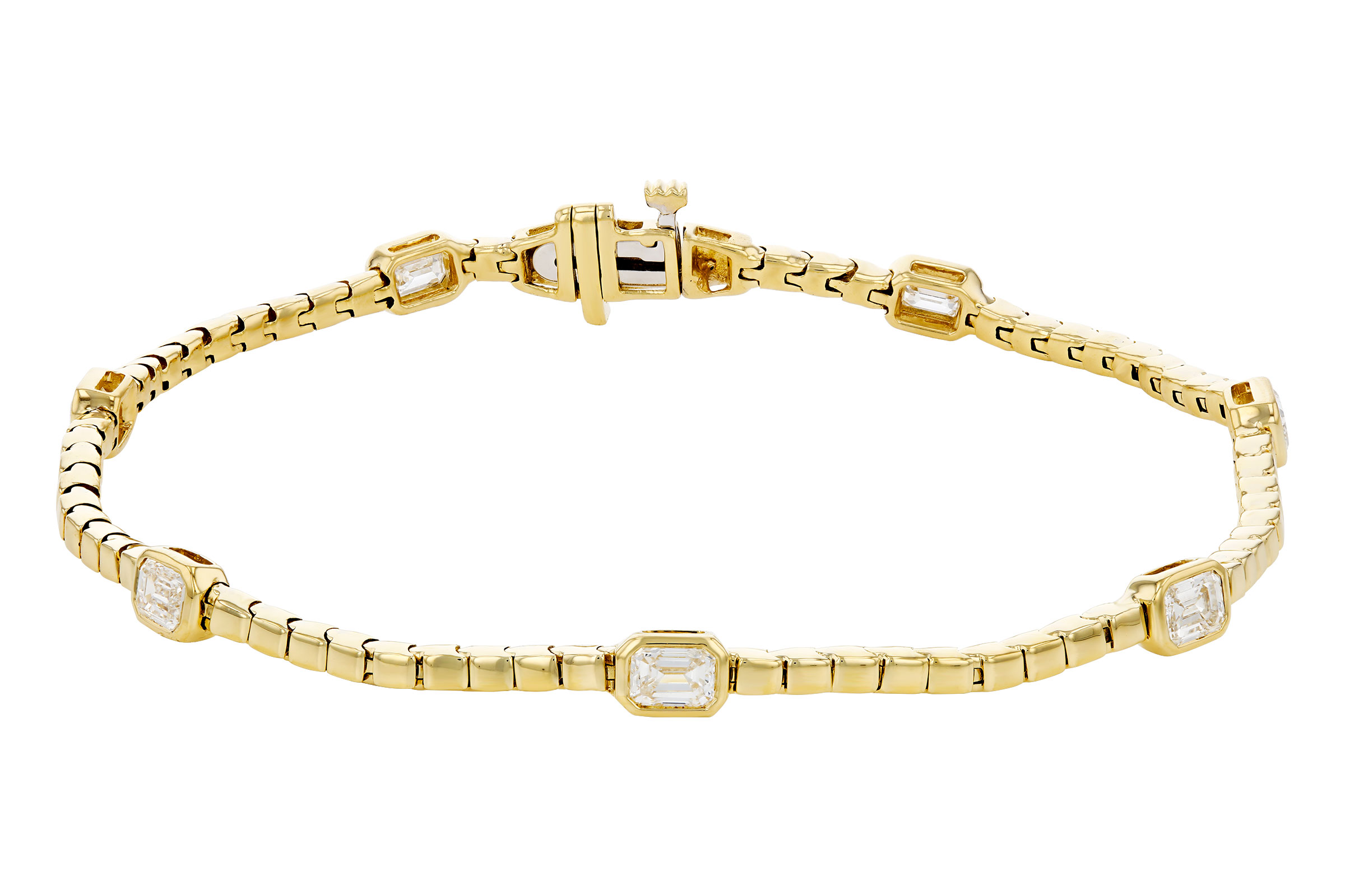 K284-75152: BRACELET 1.32 TW EMERALD CUT DIA (7")