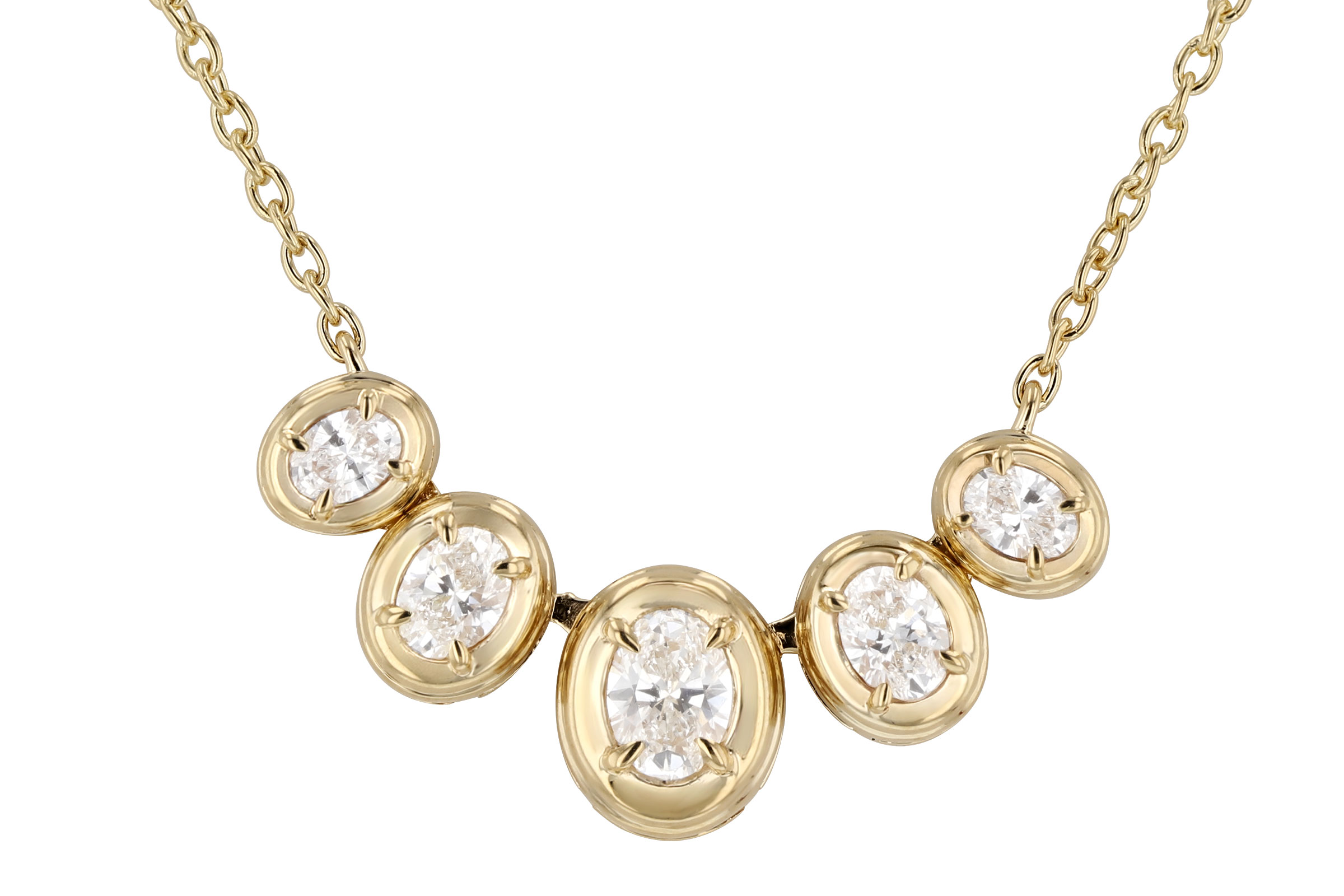 K284-75180: NECKLACE .85 TW OVAL CUT DIA (18")