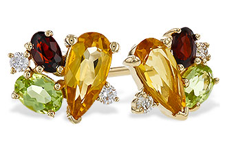 L283-85125: EARRINGS .66 SEMI PREC (CIT,PER,GAR) .70 TGW