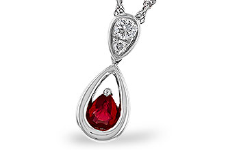 L283-85134: NECKLACE .20 RUBY .26 TGW (4x3 RUBY)