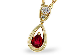 L283-85134: NECKLACE .20 RUBY .26 TGW (4x3 RUBY)