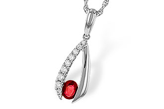 L283-86998: NECKLACE .34 RUBY .50 TGW (5x4 RUBY)