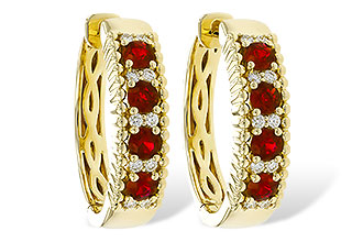 L283-90616: EARRINGS .54 TW RUBY .66 TGW