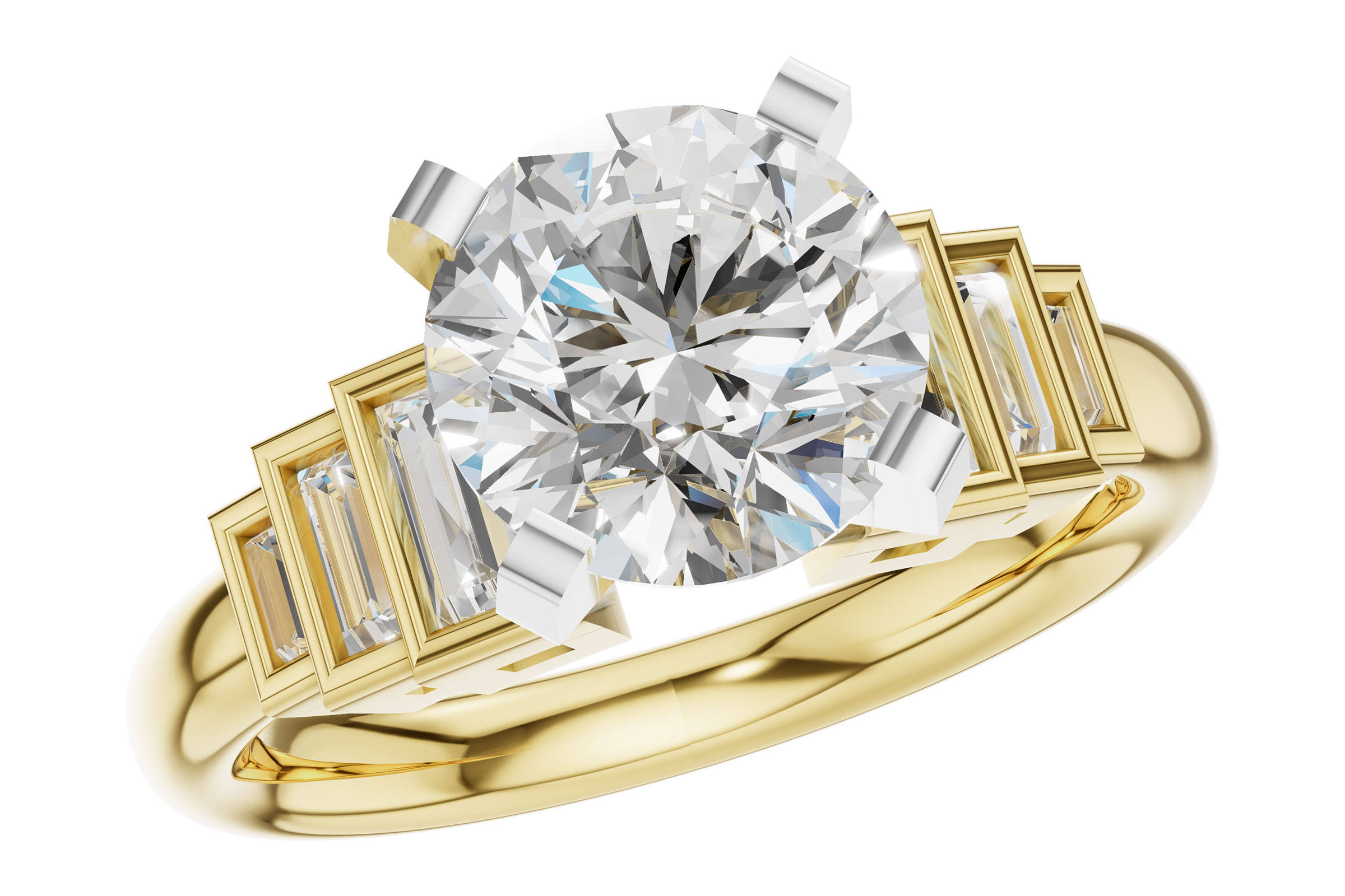 L284-74198: LDS SEMI DIA RG .26 TW BAGUETTES