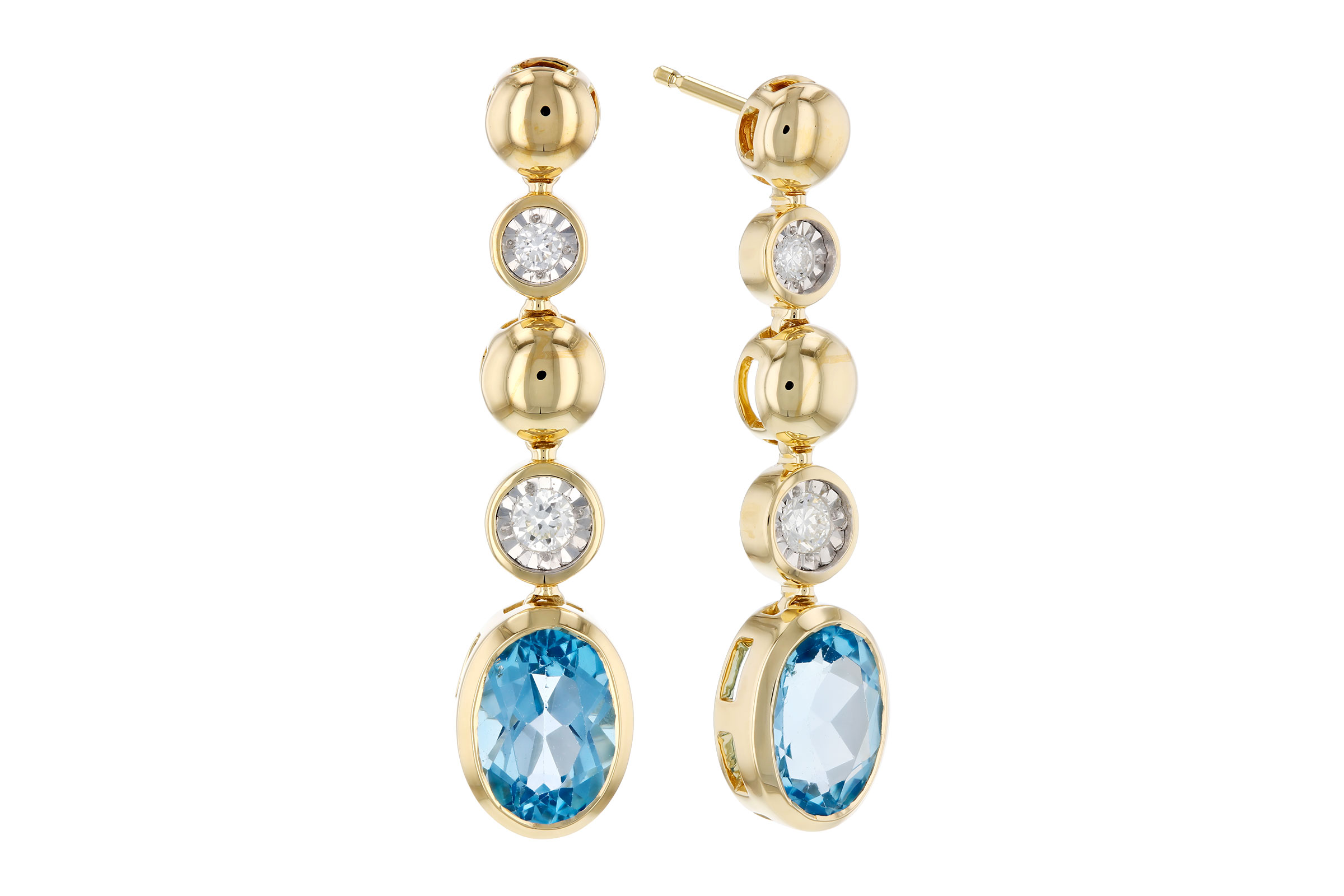 L284-74252: EARRINGS 1.66 TW BLUE TOPAZ 1.76 TGW
