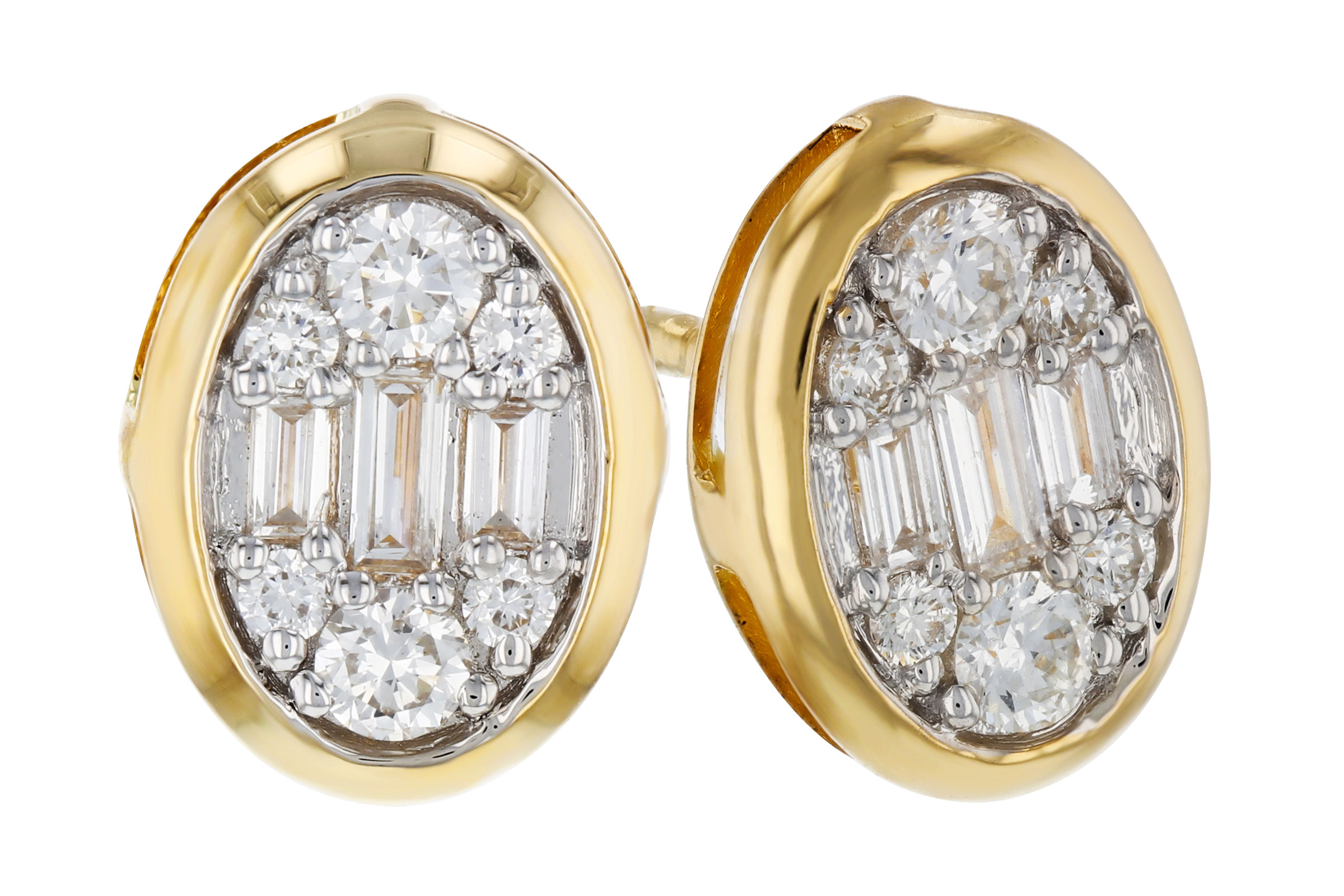 L284-75161: EARRINGS .08 TW BAGUETTE .24 TW