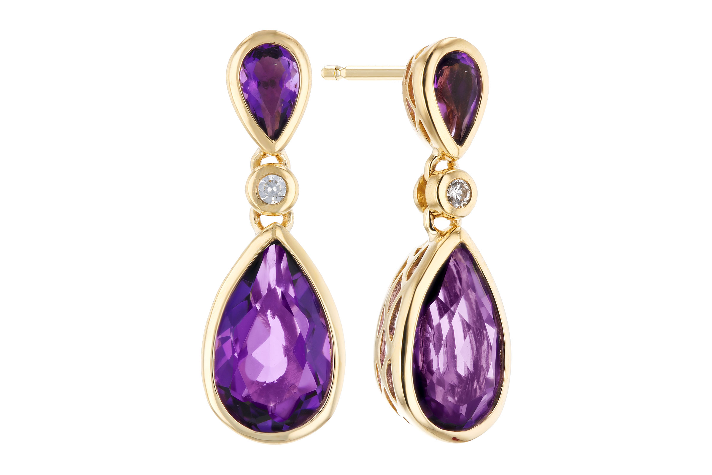 L284-76007: EARRINGS 2.80 TW AMETHYST 2.84 TGW