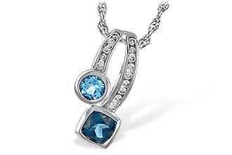 M198-45170: NECKLACE .91 TW BLUE TOPAZ 1.04 TGW