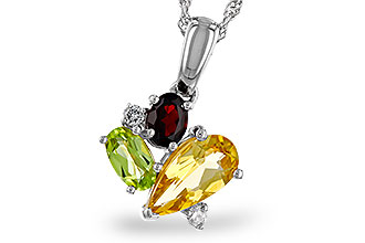 M283-85125: NECKLACE .79 SEMI PREC (CIT,PER,GAR) .82 TGW