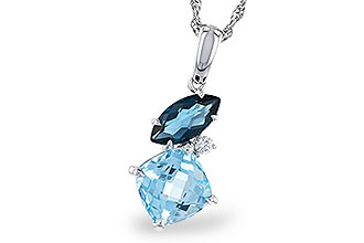 M283-86007: NECKLACE 2.37 TW BLUE TOPAZ 2.40 TGW