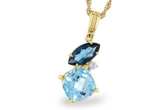 M283-86007: NECKLACE 2.37 TW BLUE TOPAZ 2.40 TGW