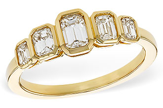 M283-90607: LDS DIA WED RG .90 TW EMERALD CUTS